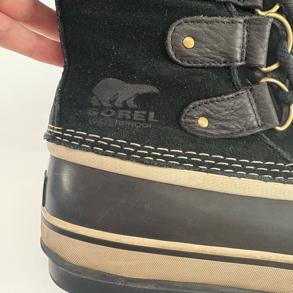 Women's Black Fur-Lined Winter Boots - Picture 4 of 8